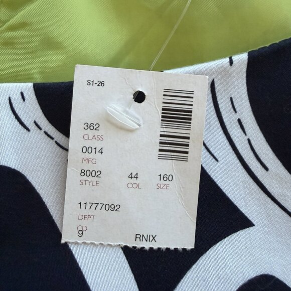 Avenue Navy Blue White Size 16 A Line Dress Office Career Wedding Guest - Picture 8 of 11